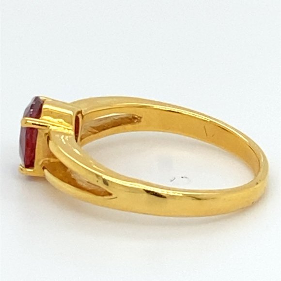 Ruby 1.42ct Solid 18K Yellow Gold Ring - Picture 7 of 7